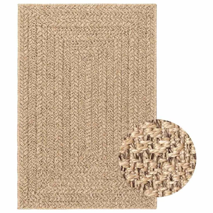 vidaXL Vloerkleed ZIZUR binnen en buiten 140x200 cm jute, Huis en Inrichting, Stoffering | Tapijten en Vloerkleden, Nieuw, Verzenden
