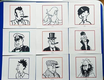 Tintin Set van 36 losse afdrukken in zwart-wit - 2011
