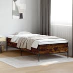 vidaXL Bedframe bewerkt hout en metaal gerookt eikenkleurig, Verzenden