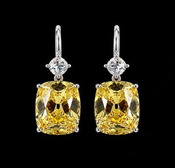Oorbellen - 14 karaat Geel goud, Witgoud - 15.61ct. tw. Geel