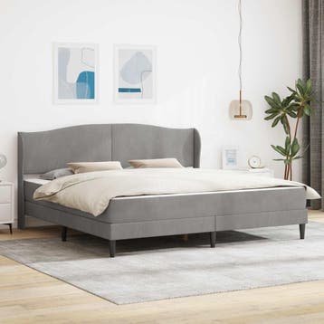 vidaXL Bedframe met hoofdeinde Lichtgrijs 200 x 200 cm, Huis en Inrichting, Slaapkamer | Bedden, Verzenden, Nieuw