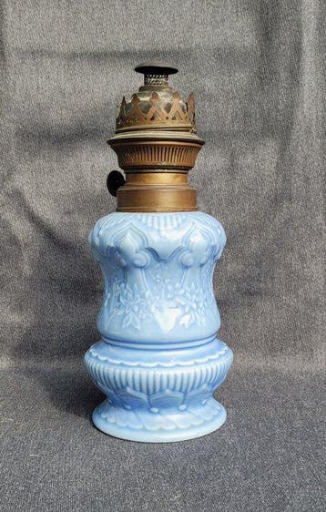 Lampe à pétrole - Céramique, Glacis, Métal, Antiquités & Art