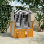 vidaXL Strandstoel met kussens poly rattan en hout wit en, Tuin en Terras, Verzenden, Nieuw