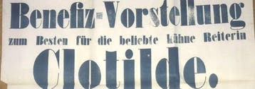 Die beliebte kühne Reiterin Clotilde. - 1869