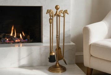 Openhaard accessoire - Paardenkoppen - Neoclassistische, Antiquités & Art