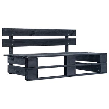 vidaXL Tuinbank pallet hout zwart, Tuin en Terras, Verzenden, Nieuw