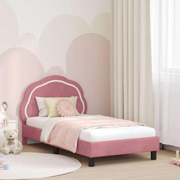 vidaXL Kinderen bedframe met hoofdboard Roze 80 x 160 cm, Verzenden, Nieuw