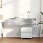 vidaXL Wandschap met lades 100x36x19cm bewerkt hout grijs, Maison & Meubles, Verzenden