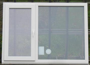 pvc raam, chassis , venster 157 x 115 creme / agaatgrijs, Kunststof, Raamkozijn, Nieuw, Ophalen of Verzenden
