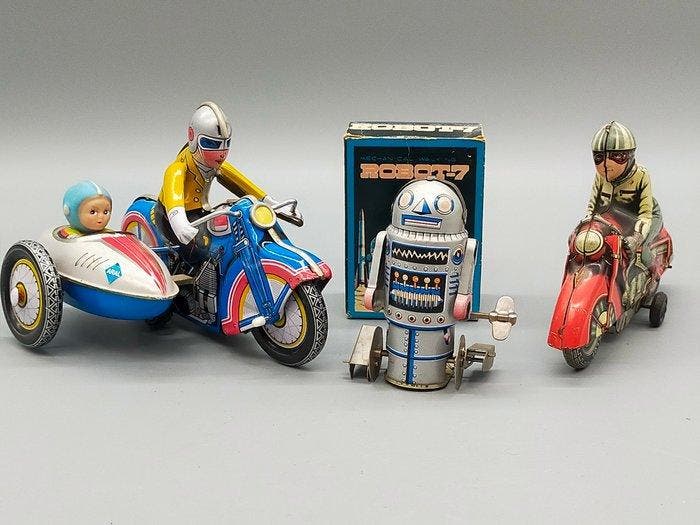 Nostalgie-Konvolut Blechspielzeug Set 3-teilig - Modelauto, Antiquités & Art, Antiquités | Jouets