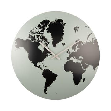 Karlsson Wandklok World Map grijs | Retourdeal 29% korting, Verzenden, Nieuw
