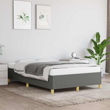 vidaXL Bedframe zonder matras 120x200 cm stof donkergrijs, Verzenden