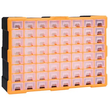vidaXL Organiser met 64 lades 52x16x37,5 cm, Verzenden