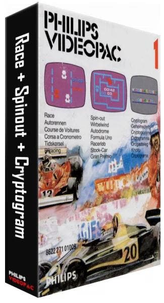 Philips Videopac 1 - Race / Spin-Out / Cryptogram [Hard Case, Verzenden