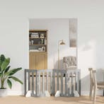 vidaXL Vouwbaar huisdierhek 4 pcs Beton Grijs 201 x 38 x 70, Verzenden