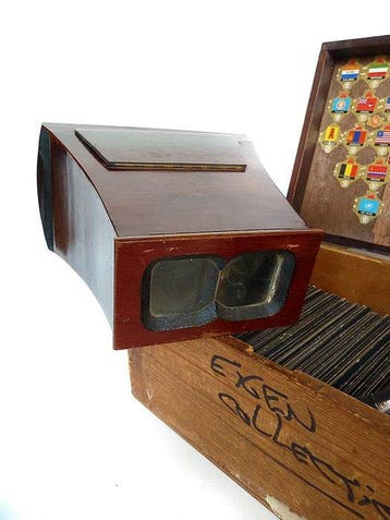 140 amateur stereo photos, French family, around 1930, -