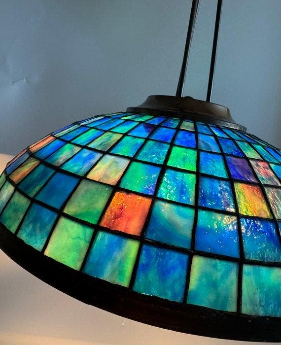 Lampe - Verre, Métal - artisanat de style Tiffany, Antiquités & Art, Art | Objets design