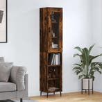 vidaXL Hoge kast 34,5x34x180 cm bewerkt hout gerookt, Verzenden, Nieuw