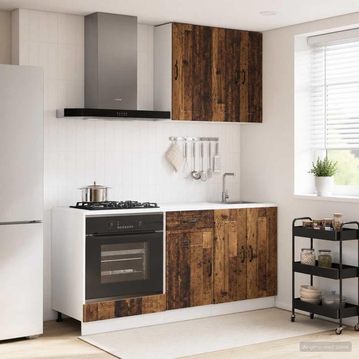 vidaXL Keukenblok KALMAR 5 st Oud hout Bewerkt hout, Huis en Inrichting, Kasten | Overige, Nieuw, Verzenden