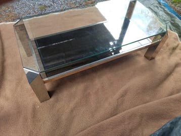 Belgo Chrom - Salontafel - Staal, Glas, Verguld -
