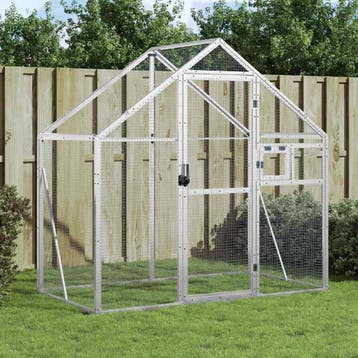 vidaXL Volière 179x100x185 m aluminium zilverkleurig, Verzenden