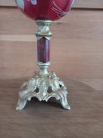 Lampe à pétrole - Verre souffler, Bronze, Antiquités & Art