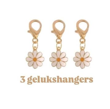 3 gelukshangers - bloem - madelief - XL haak- margriet -..., Handtassen en Accessoires, Bedels, Ophalen of Verzenden, Nieuw