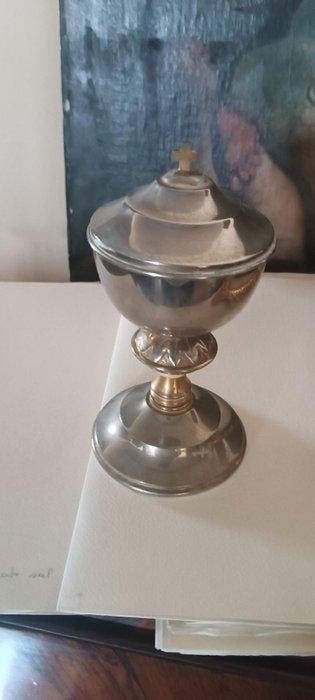 Pyxis - Verzilverd messing - Pisside - Teca voor hosties -