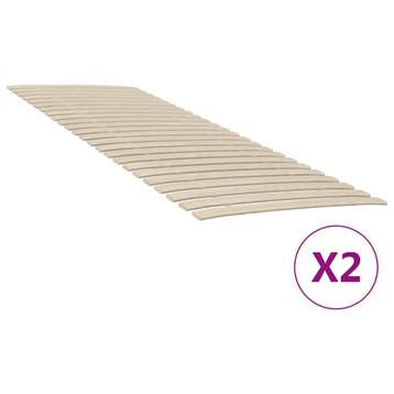 vidaXL Lattenbodem met 48 latten 2 stuks 80x200 cm, Verzenden