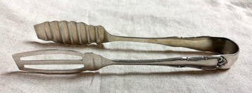 Pinces - Argent 800 - 1930-1940 - coutellerie pour légumes
