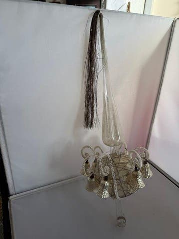 Kerstdecoratie (12) - Grote piek pegels ballen - Glas, Nieuw