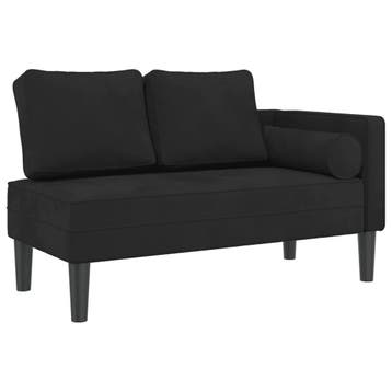 Chaise Longue Zwart | 30% Korting | Retour Deal, Verzenden