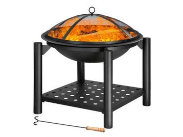 Veiling - Vuurschaal met vonkenscherm Ø 55 cm - zwart, Tuin en Terras, Nieuw