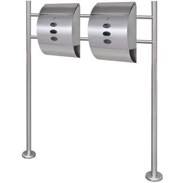 vidaXL Dubbele brievenbus op RVS standaard, Tuin en Terras, Verzenden, Nieuw