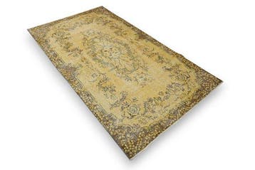 Geel vintage - Vloerkleed - 205 cm - 115 cm - met, Huis en Inrichting, Stoffering | Tapijten en Vloerkleden, Nieuw