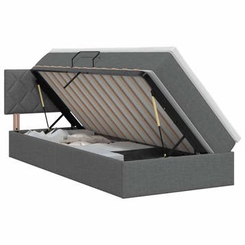 vidaXL Opbergbed met matras Donkergrijs 90 x 200 cm fluweel, Verzenden