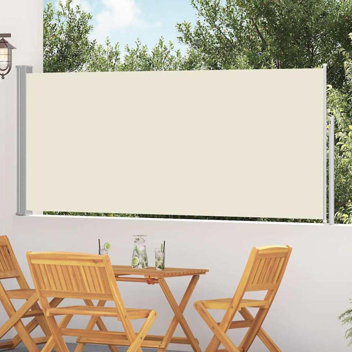 vidaXL Windscherm uittrekbaar 117x314 cm crème, Tuin en Terras, Parasols, Nieuw, Verzenden