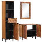 vidaXL Badkamer Sets 3 pcs Acacia Bruine Winish Massief, Huis en Inrichting, Verzenden, Nieuw