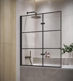 Badwand Berkan 120 x 140 cm Zwart Badscherm Draaibaar 5 mm, Doe-het-zelf en Bouw, Verzenden, Nieuw