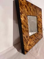 Miroir - Bois, Verre - Décoration imitation tortue .