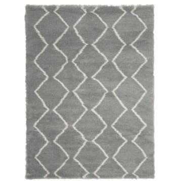 Vloerkleed hoogpolig - grijs - 200x300 cm - berber stijl -, Verzenden, Nieuw