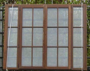 afrormosia houten terrasraam , raam , chassis 248 x 200, Doe-het-zelf en Bouw, Raamkozijnen en Schuifdeuren, Gebruikt, Deurkozijn