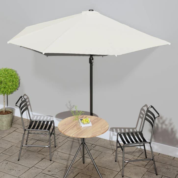 vidaXL Balkonparasol half met aluminium paal 300x155 cm, Tuin en Terras, Parasols, Nieuw, Verzenden