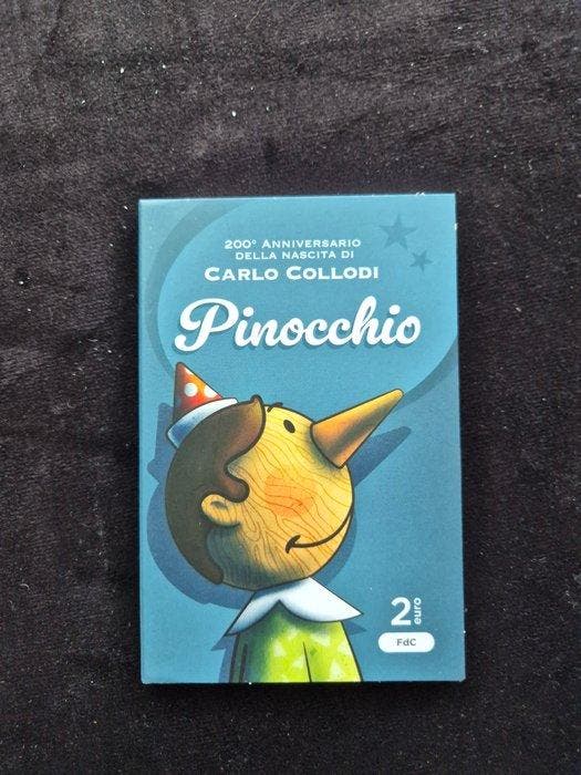Italië. 2 Euro 2026 Pinocchio (2 coincards) (Zonder, Postzegels en Munten, Munten | Europa | Niet-Euromunten