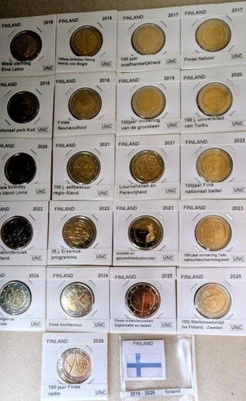 Finland. 2 Euro 2016/2026 (21 munten) (Zonder minimumprijs)