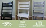 Stokke Tripp Trapp zwart wit grijs noir blanc gris, Kinderen en Baby's, Kinderstoelen, Verzenden, Zo goed als nieuw, Meegroeistoel