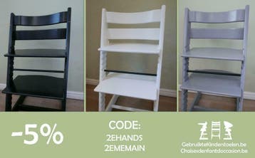 Stokke Tripp Trapp zwart wit grijs noir blanc gris, Verzenden, Zo goed als nieuw, Meegroeistoel, Stoelverkleiner