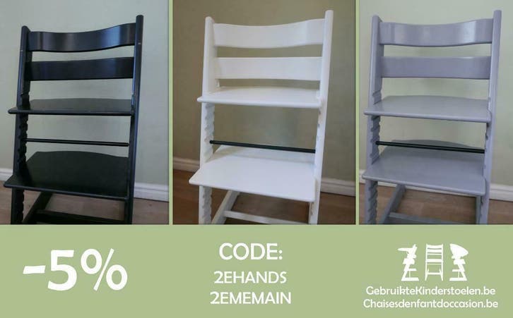 Stokke Tripp Trapp zwart wit grijs noir blanc gris, Enfants & Bébés, Chaises pour enfants, Envoi
