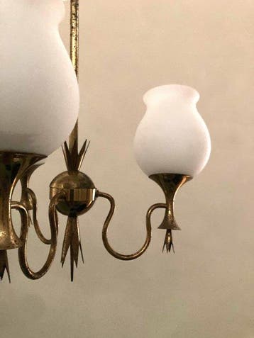 Arredoluce - Angelo Lelli - Lustre - Laiton, Verre, Antiquités & Art