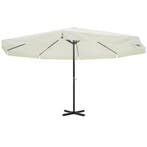 vidaXL Parasol Samos 500 cm aluminium wit, Tuin en Terras, Verzenden, Nieuw